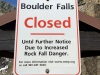 Boulder Falls is closed